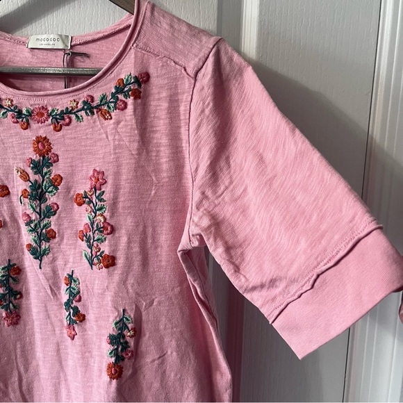 Mododoc Floral Embroidered Pink Shirt - Picture 2 of 9